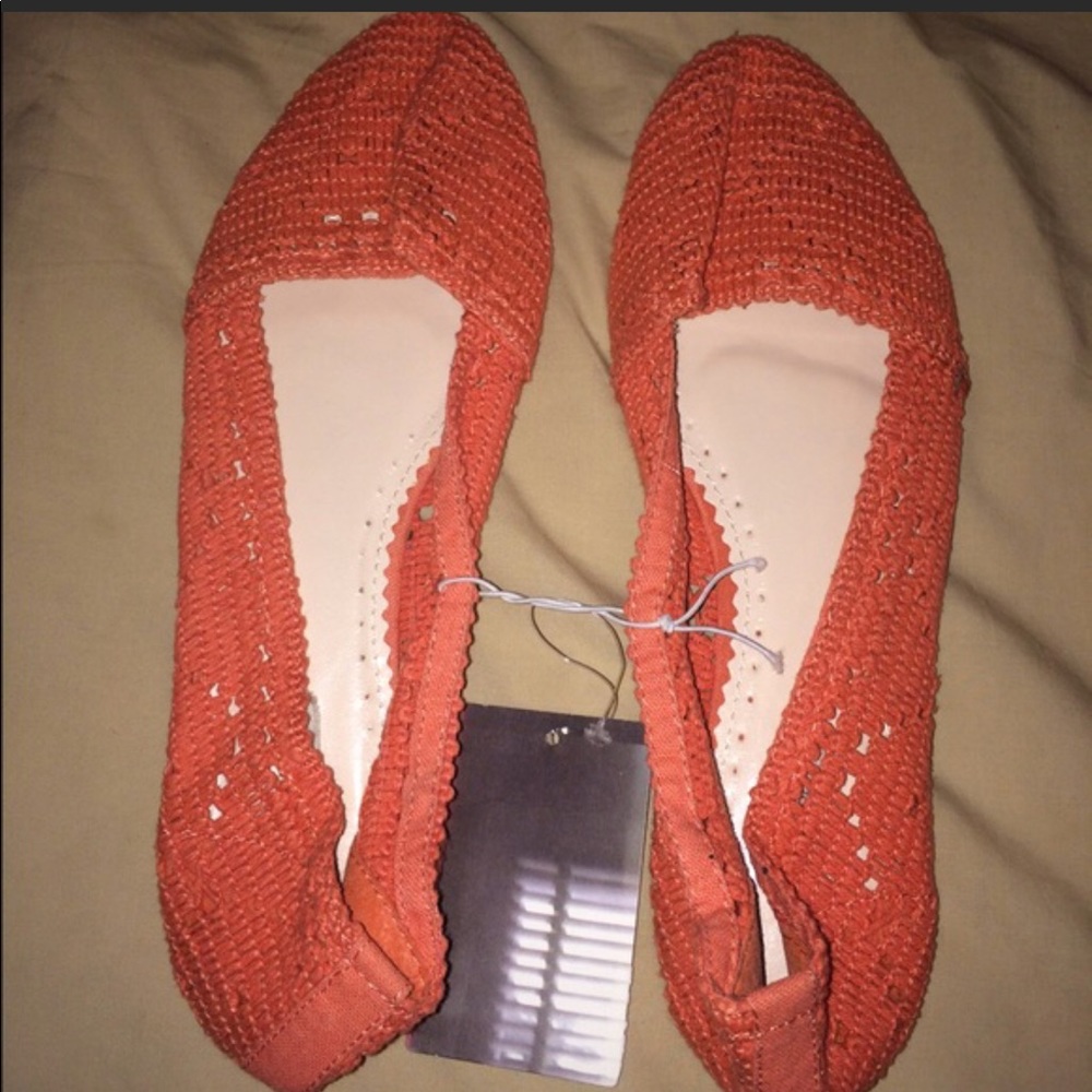 Urban Outfitters Orange Crochet Ballet Flats